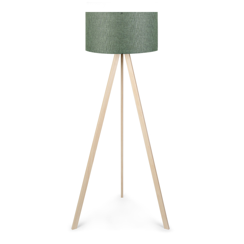 Φωτιστικό δαπέδου Mdf/ύφασμα χρώμα φυσικό/χακί