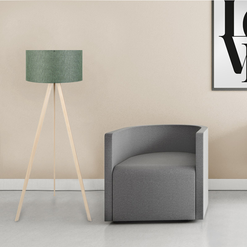 Φωτιστικό δαπέδου Mdf/ύφασμα χρώμα φυσικό/χακί 2