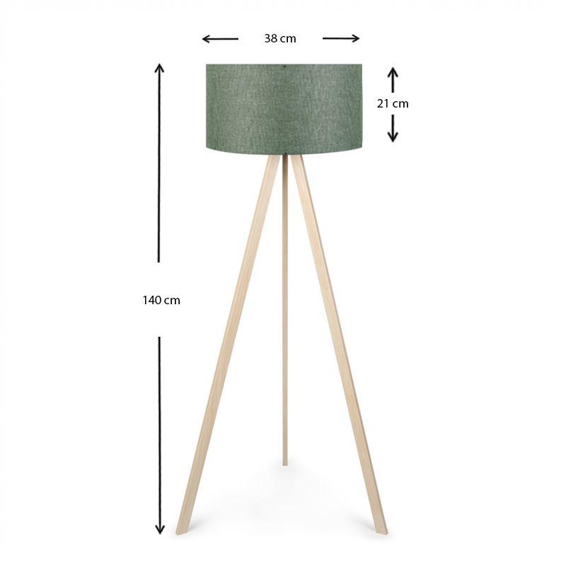 Φωτιστικό δαπέδου Mdf/ύφασμα χρώμα φυσικό/χακί 3