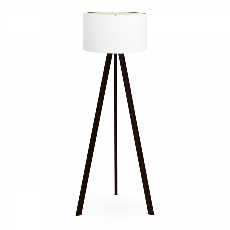 Φωτιστικό δαπέδου Mdf/ύφασμα χρώμα μαύρο - λευκό