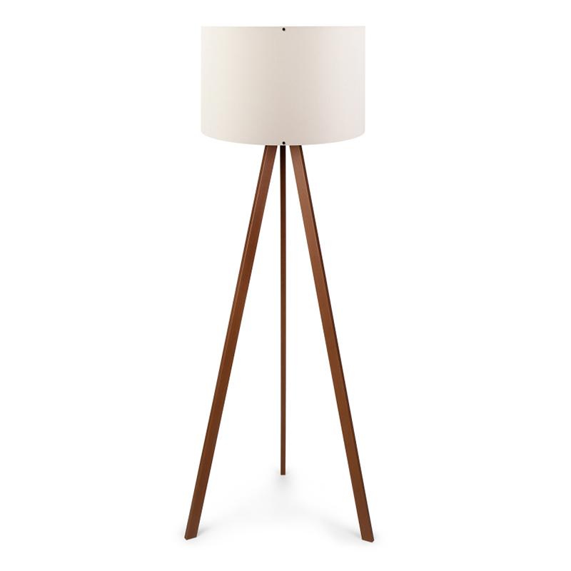 Φωτιστικό δαπέδου Mdf/ύφασμα χρώμα καρυδί/μπεζ