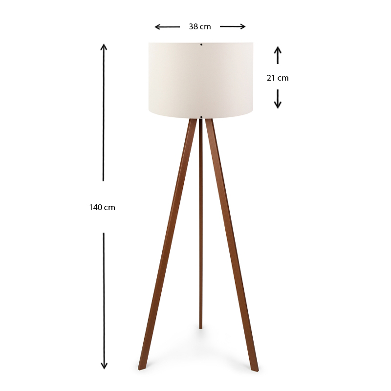 Φωτιστικό δαπέδου Mdf/ύφασμα χρώμα καρυδί/μπεζ 3