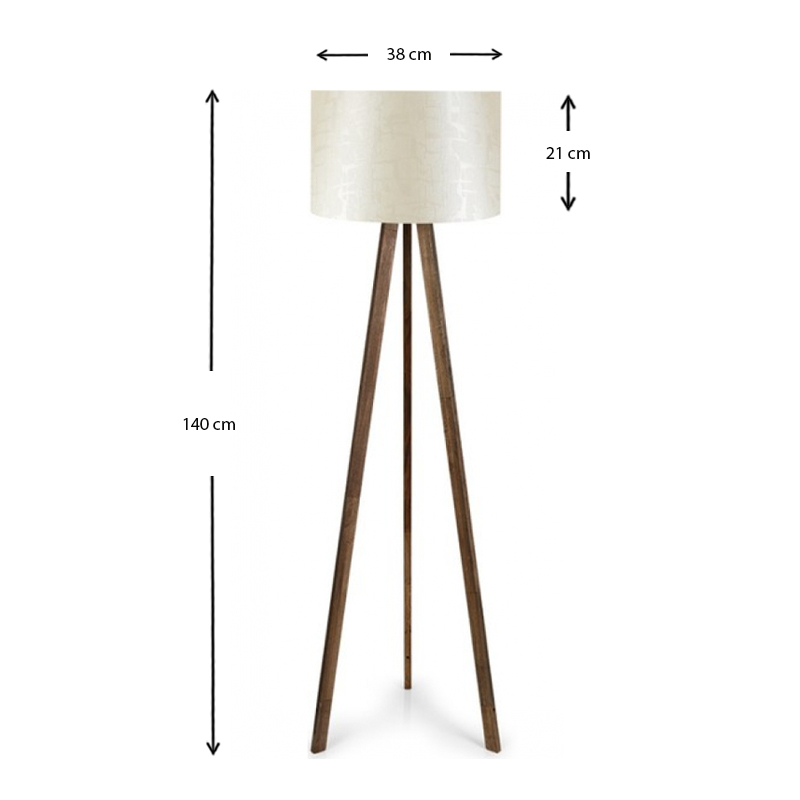 Φωτιστικό δαπέδου Mdf/ύφασμα χρώμα καρυδί/μπεζ 3