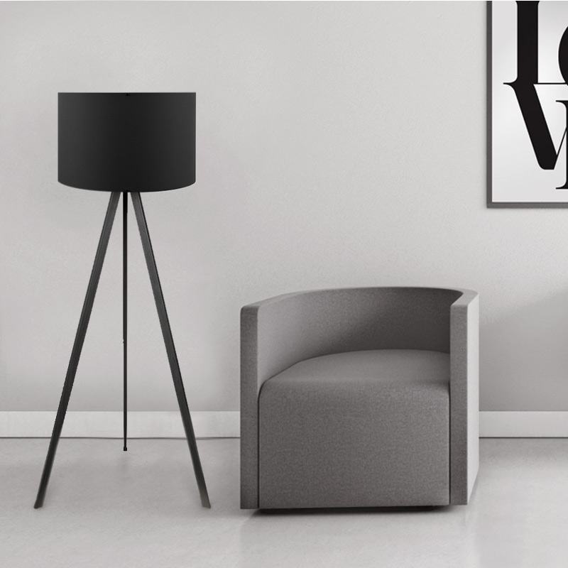 Φωτιστικό δαπέδου Mdf/ύφασμα χρώμα μαύρο 2