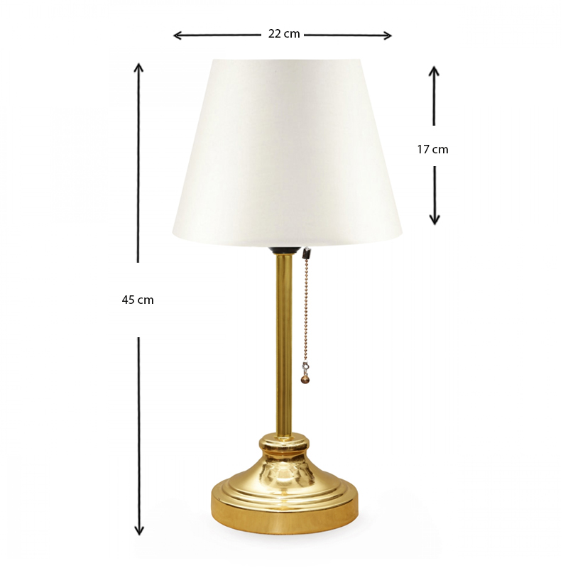 Φωτιστικό επιτραπέζιο ύφασμα/μέταλλο/Mdf χρώμα λευκό/χρυσό 3