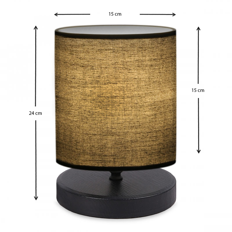 Φωτιστικό επιτραπέζιο ύφασμα/Mdf χρώμα μαύρο 3