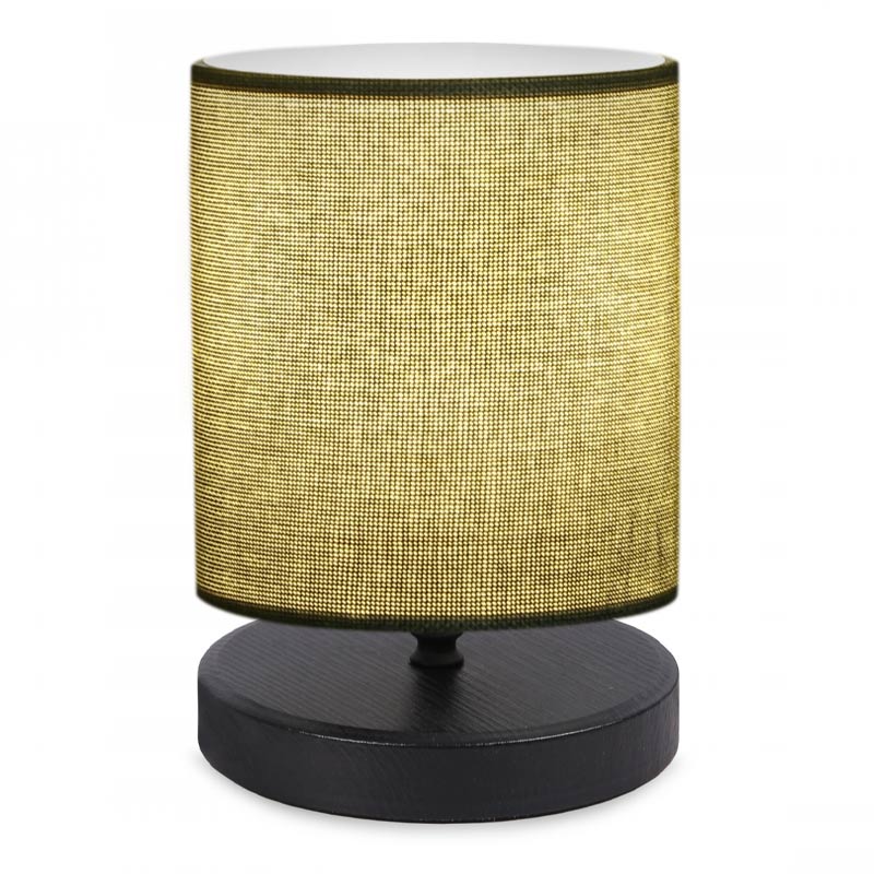 Φωτιστικό επιτραπέζιο ύφασμα/Mdf χρώμα πράσινο/μαύρο