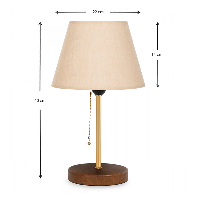 Φωτιστικό επιτραπέζιο μέταλλο/πλαστικό/Mdf χρώμα μπεζ/χρυσό/καφέ 3