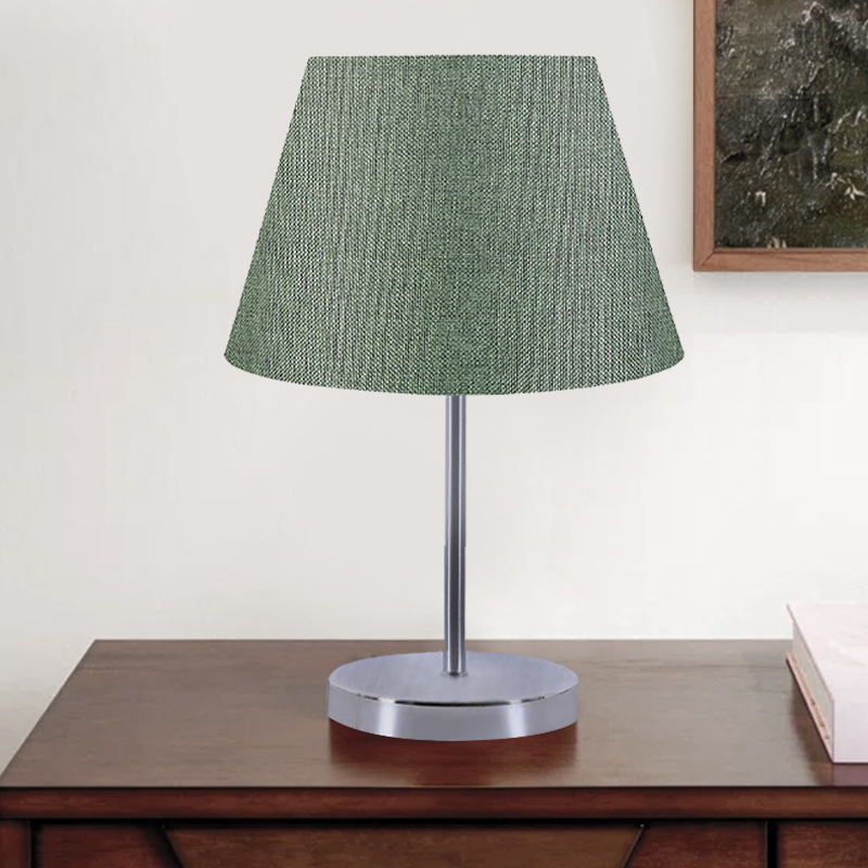 Φωτιστικό επιτραπέζιο ύφασμα χρώμα κυπαρισσί/ασημί 2