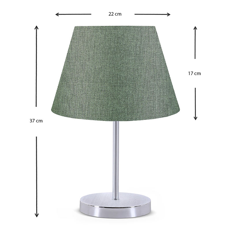 Φωτιστικό επιτραπέζιο ύφασμα χρώμα κυπαρισσί/ασημί 3