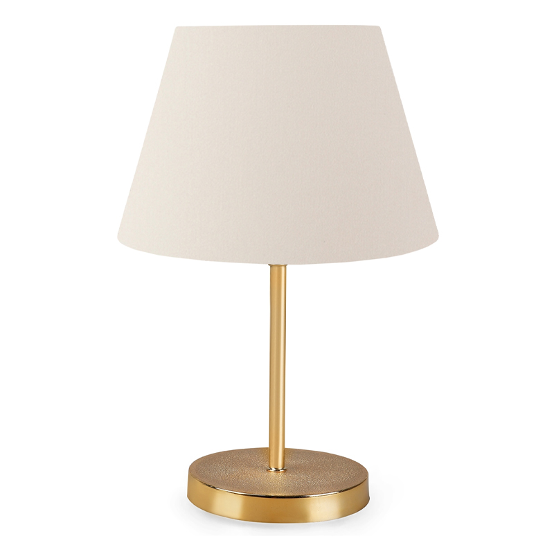 Φωτιστικό επιτραπέζιο ύφασμα χρώμα κρεμ/χρυσό