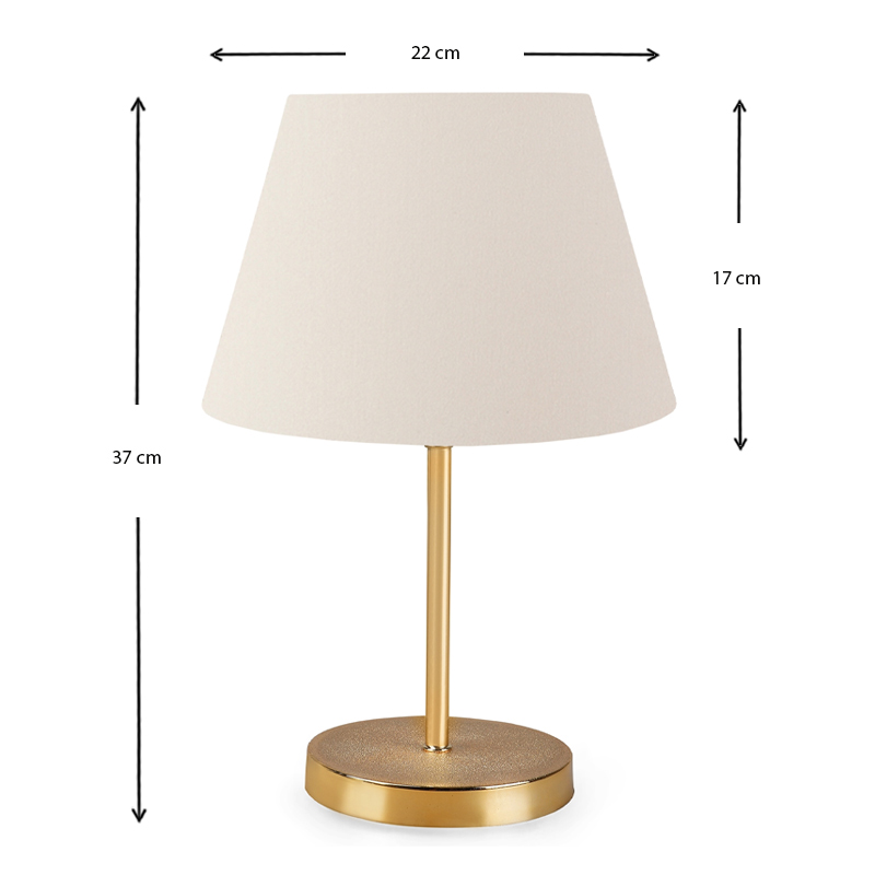 Φωτιστικό επιτραπέζιο ύφασμα χρώμα κρεμ/χρυσό 3