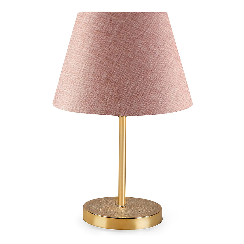 Φωτιστικό επιτραπέζιο ύφασμα χρώμα ροζ/χρυσό