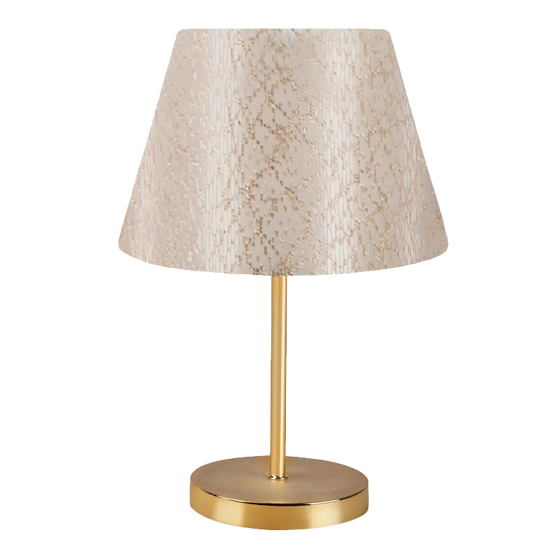 Φωτιστικό επιτραπέζιο ύφασμα χρώμα χρυσό