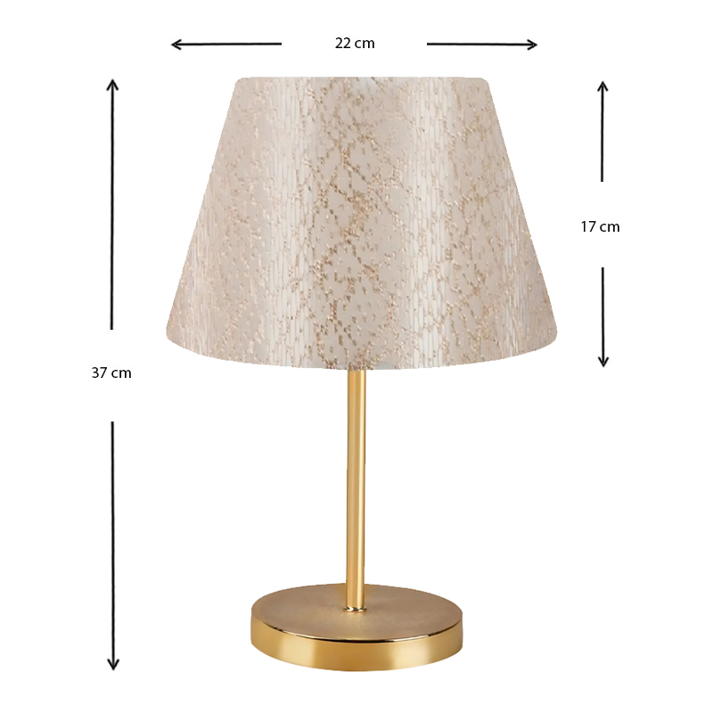 Φωτιστικό επιτραπέζιο ύφασμα χρώμα χρυσό 3