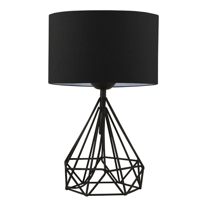 Φωτιστικό επιτραπέζιο ύφασμα/μέταλλο χρώμα μαύρο