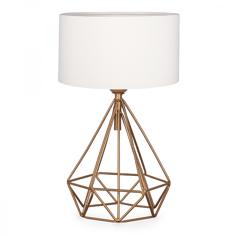 Φωτιστικό επιτραπέζιο ύφασμα/μέταλλο χρωμα κρεμ/χρυσό