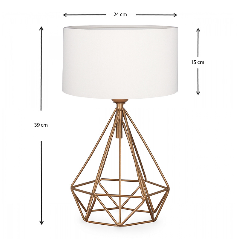 Φωτιστικό επιτραπέζιο ύφασμα/μέταλλο χρωμα κρεμ/χρυσό 3