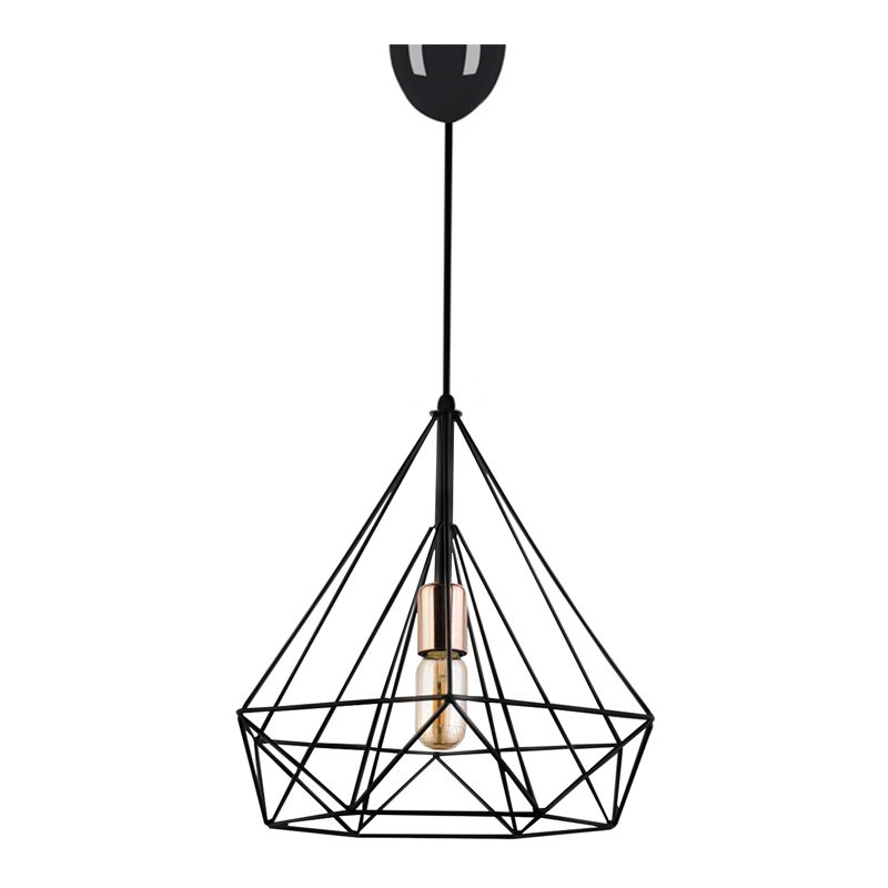 Φωτιστικό οροφής μεταλλικό μονόφωτο χρώμα μαύρο