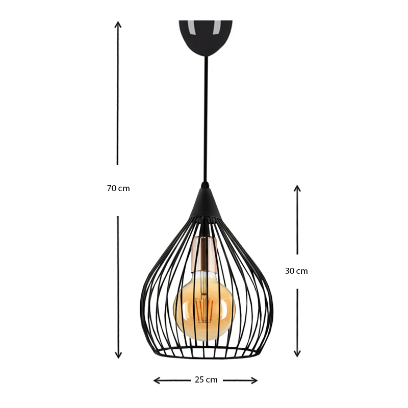 Φωτιστικό οροφής μεταλλικό μονόφωτο χρώμα μαύρο 3