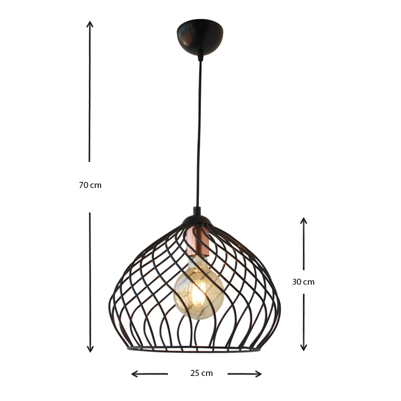 Φωτιστικό οροφής μεταλλικό μονόφωτο χρώμα μαύρο 3