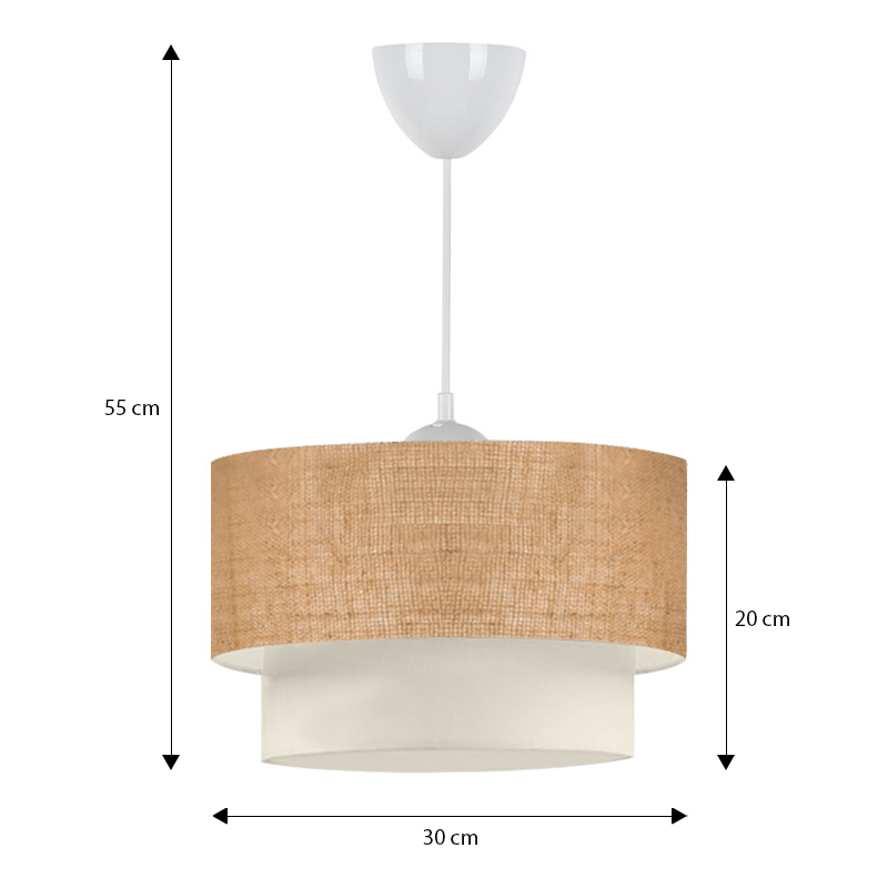 Φωτιστικό οροφής E27 γιούτα μονόφωτο χρώμα μπεζ 3