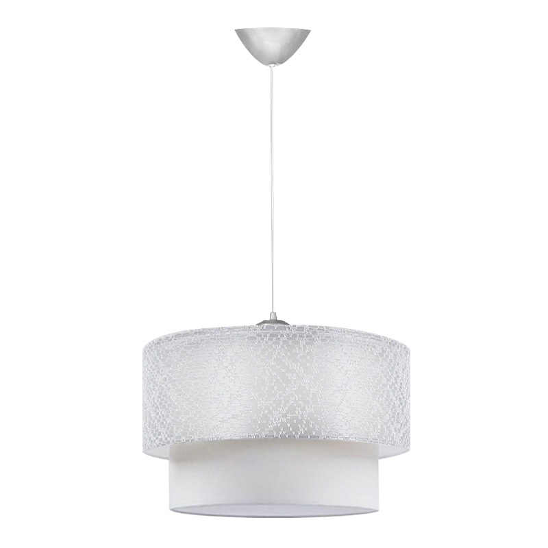 Φωτιστικό οροφής υφασμάτινο μονόφωτο χρώμα λευκό