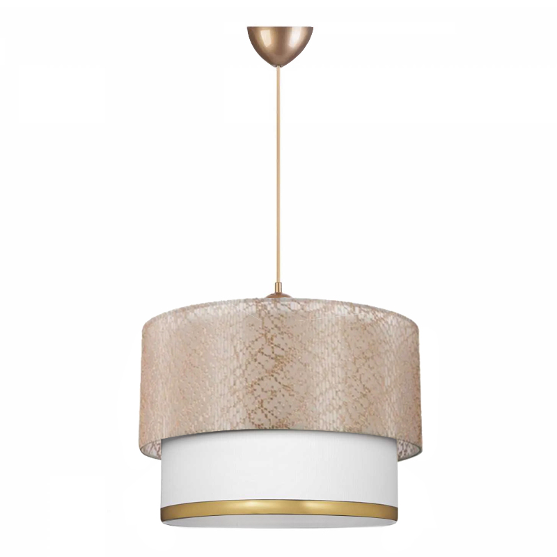 Φωτιστικό οροφής υφασμάτινο μονόφωτο χρώμα χρυσό/κρεμ