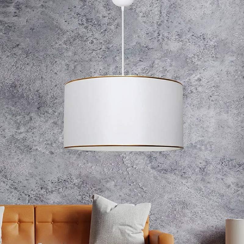 Φωτιστικό οροφής υφασμάτινο μονόφωτο χρώμα λευκό 2