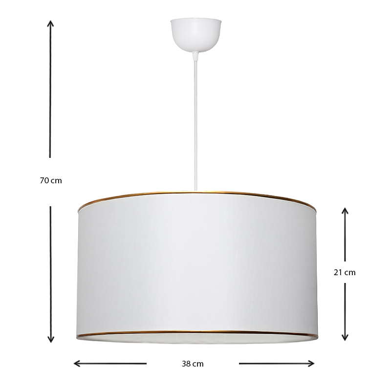 Φωτιστικό οροφής υφασμάτινο μονόφωτο χρώμα λευκό 3