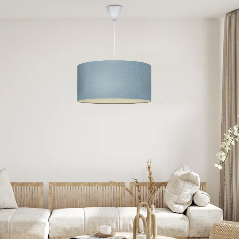 Φωτιστικό οροφής υφασμάτινο μονόφωτο χρώμα μπλε 2