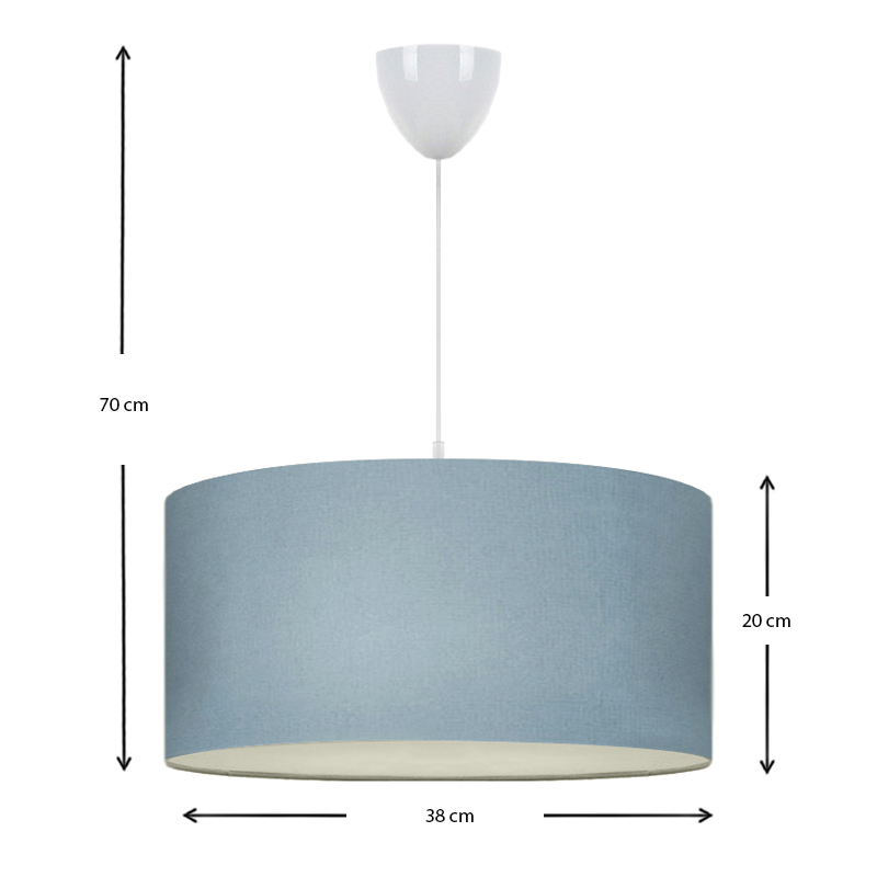 Φωτιστικό οροφής υφασμάτινο μονόφωτο χρώμα μπλε 3