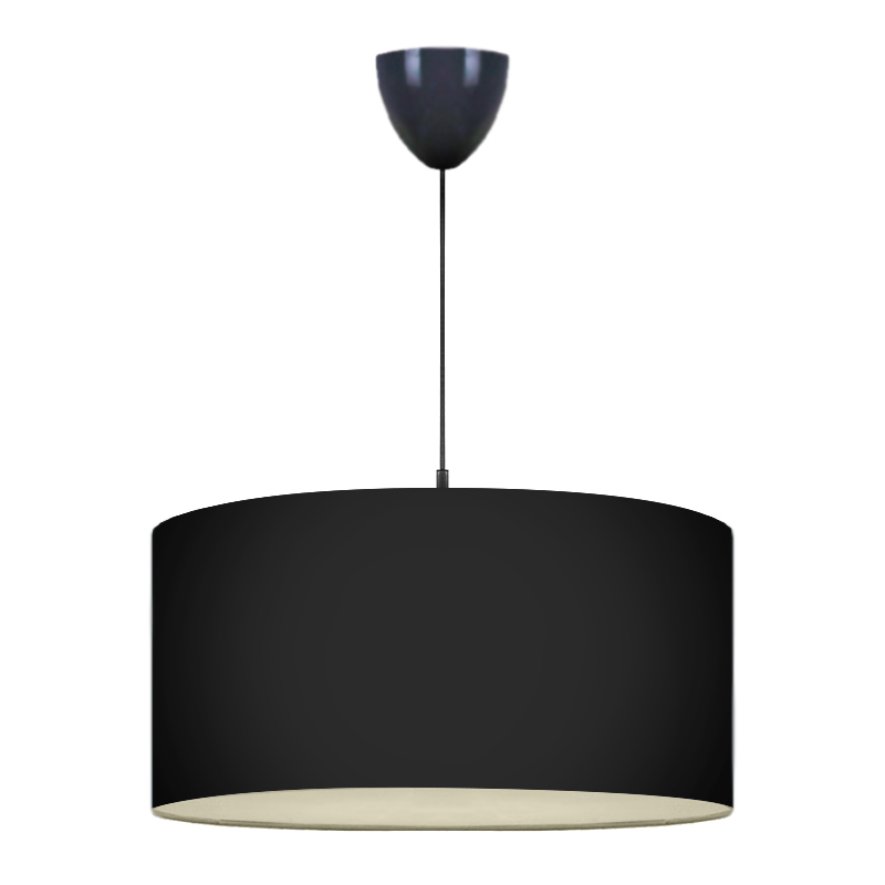 Φωτιστικό οροφής υφασμάτινο μονόφωτο χρώμα μαύρο