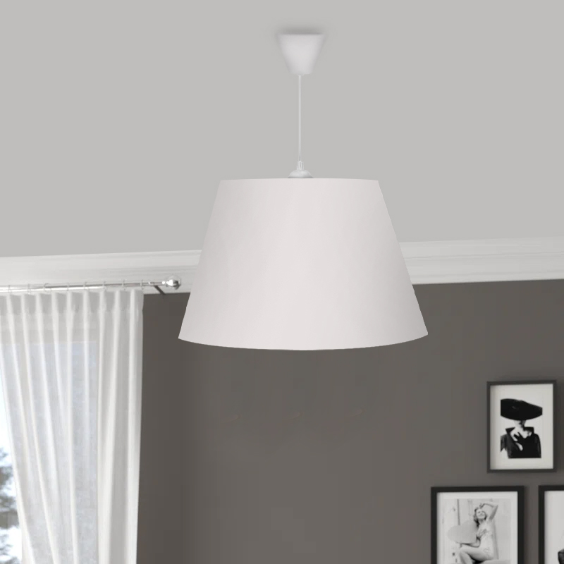 Φωτιστικό οροφής υφασμάτινο μονόφωτο χρώμα λευκό 2