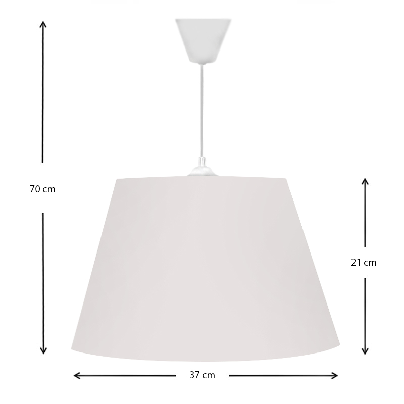 Φωτιστικό οροφής υφασμάτινο μονόφωτο χρώμα λευκό 3