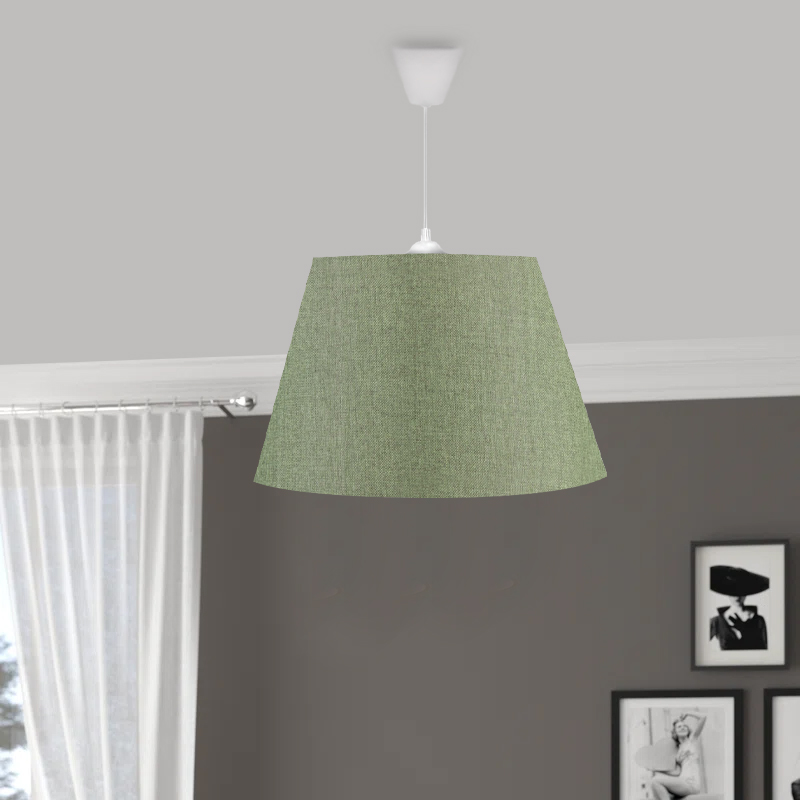 Φωτιστικό οροφής υφασμάτινο μονόφωτο χρώμα κυπαρισσί 2
