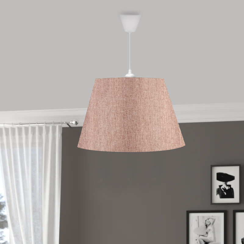 Φωτιστικό οροφής υφασμάτινο μονόφωτο χρώμα ροζ 2