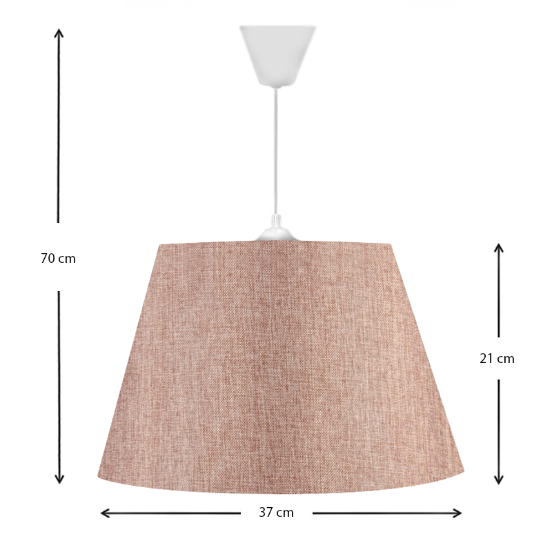 Φωτιστικό οροφής υφασμάτινο μονόφωτο χρώμα ροζ 3