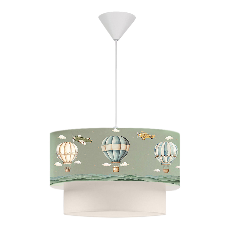 Φωτιστικό οροφής υφασμάτινο μονόφωτο με χαριτωμένα αερόστατα