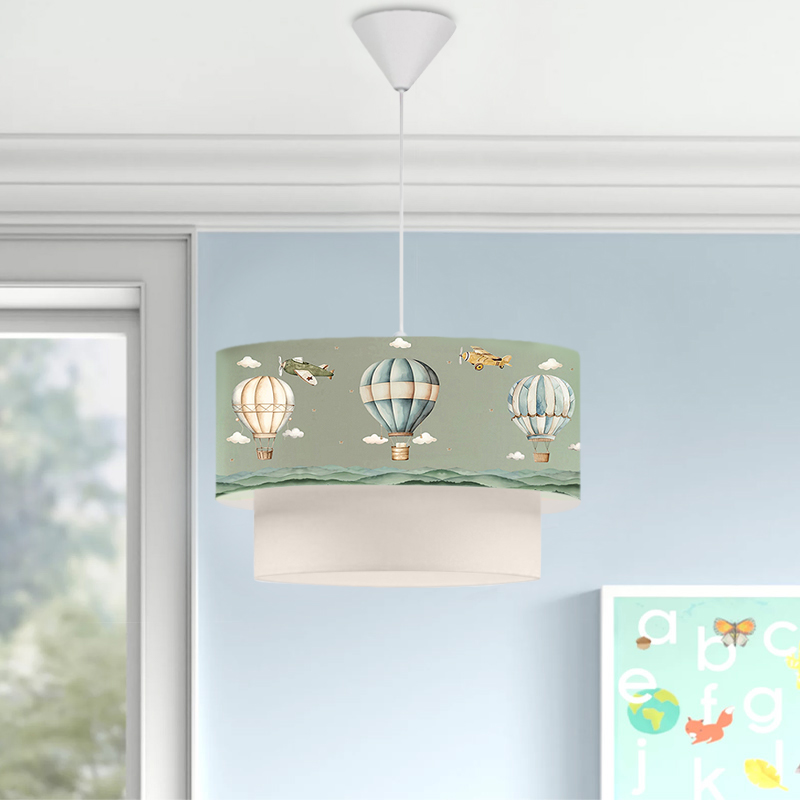Φωτιστικό οροφής υφασμάτινο μονόφωτο με χαριτωμένα αερόστατα 2