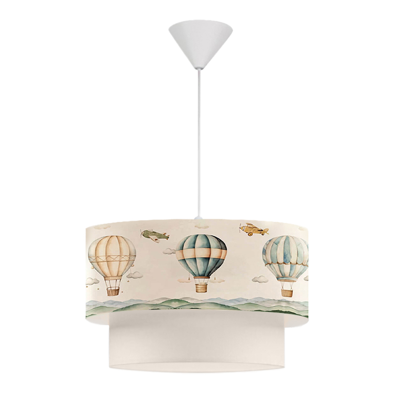 Φωτιστικό οροφής υφασμάτινο μονόφωτο με χαριτωμένα αερόστατα
