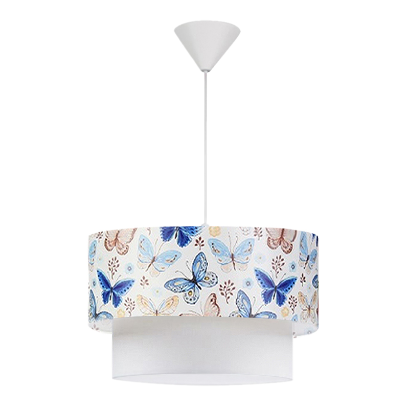 Φωτιστικό οροφής υφασμάτινο μονόφωτο με χαριτωμένες πεταλούδες