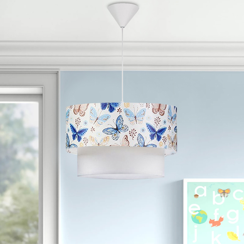 Φωτιστικό οροφής υφασμάτινο μονόφωτο με χαριτωμένες πεταλούδες 2