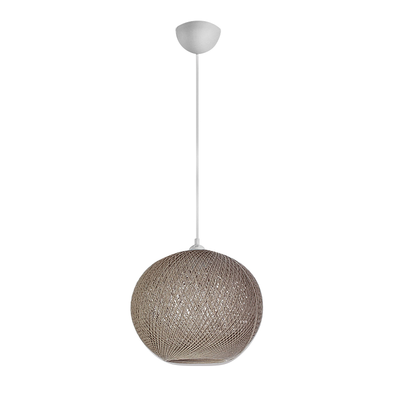 Φωτιστικό οροφής από σχοινί μονόφωτο χρώμα μόκα