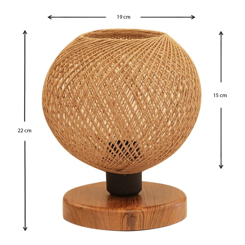 Φωτιστικό επιτραπέζιο E27 κλωστή/Mdf χρώμα φυσικό/καφέ 3