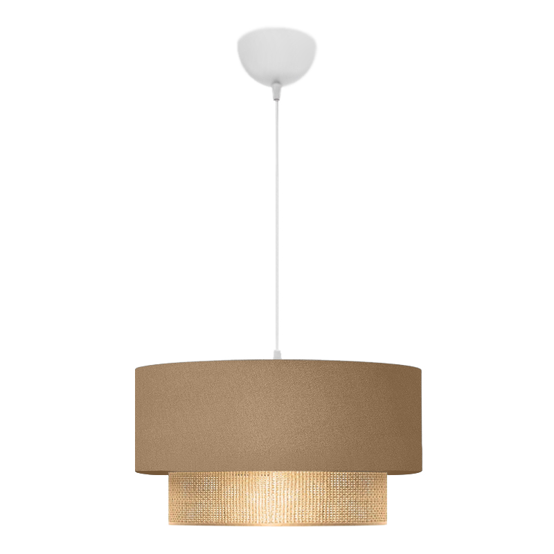 Φωτιστικό οροφής E27 υφασμάτινο μονόφωτο χρώμα μπεζ