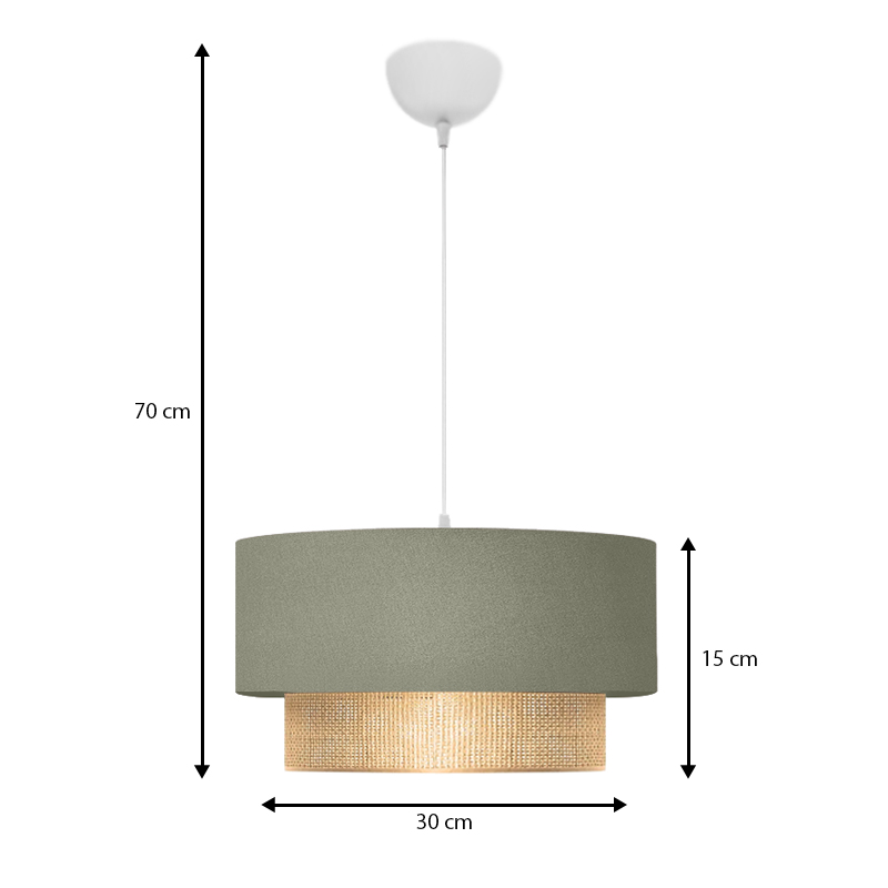 Φωτιστικό οροφής E27 υφασμάτινο μονόφωτο χρώμα παστέλ πράσινο 3