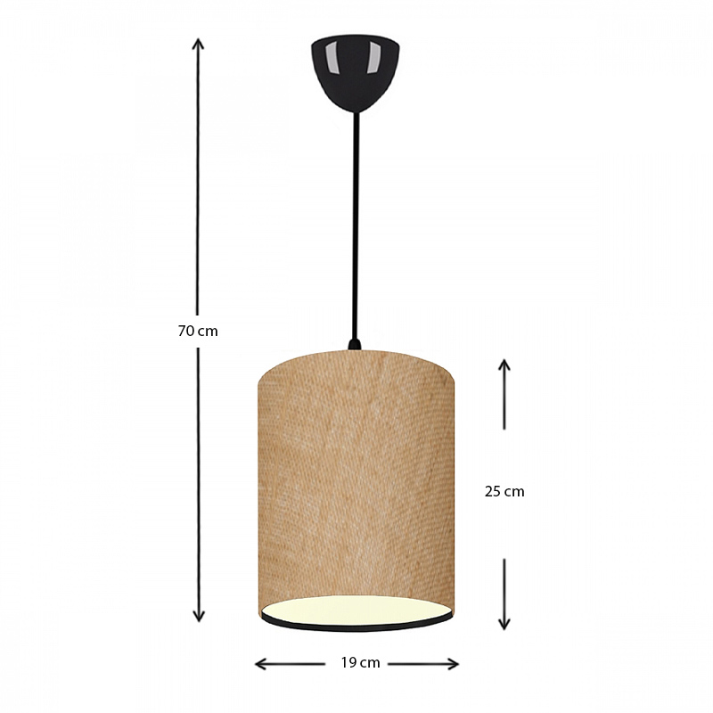 Φωτιστικό οροφής Ε27 υφασμάτινο μονόφωτο χρώμα μπεζ 3