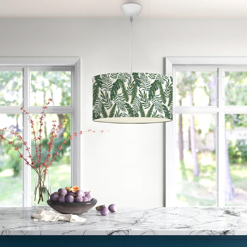 Φωτιστικό οροφής E27 υφασμάτινο μονόφωτο πολύχρωμο Φ38x70εκ. 2