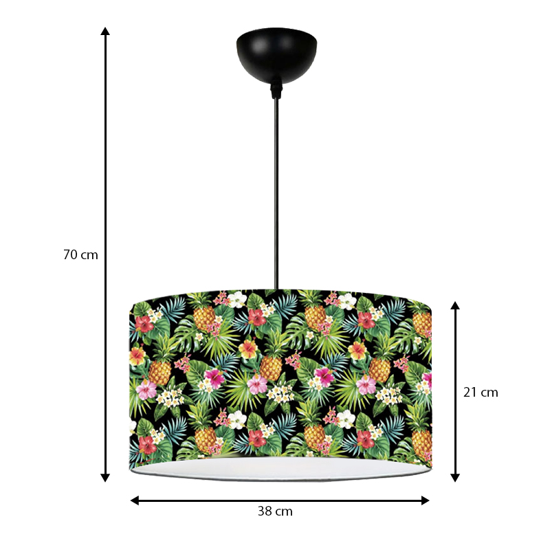 Φωτιστικό οροφής E27 υφασμάτινο μονόφωτο πολύχρωμο Φ38x70εκ. 3